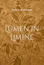 Titel: "Lumen In Limine" von Mirco Schieren. Hintergrund: Florales Muster in Braun.