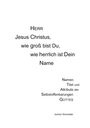 Jochen Schneider: Herr Jesus Christus, wie groß bist du, wie herrlich ist Dein Name, Buch
