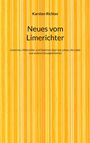 "Neues vom Limerichter" von Karsten Richter; Limericks über das Leben. Hintergrund mit gelb-orangenen Streifen.