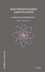 Text: "ELECTRODYNAMICS GRAVITATION HARMONY OR DISCREPANCY THE PROCESS ROBERT G. BRUNNER 2025." Darstellung eines Atomsymbols.