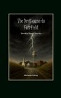 "The Devil came to Fairfield", "Deadly Short Stories", Melanie König. Illustration eines Sturms über einer Stadt mit Wasserturm.