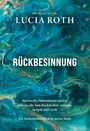 Text: "RÜCKBESINNUNG, Spirituelle Dimensionen meines Lebens... Epik und Lyrik, Ein lückenhafter Blick in meine Seele." Hintergrund: Abstrakte blaue Muster.