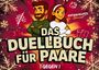 „Das Duellbuch für Paare“ – Weihnachts-Special. Zwei gezeichnete Figuren lehnen sich selbstsicher zurück.