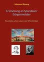 Johannes Simang: Erinnerung an Spandauer Bürgermeister, Buch