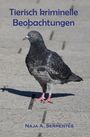 „Tierisch kriminelle Beobachtungen“ darüber, „Naja A. Serpentes“ darunter. Eine Taube auf einem steinigen Boden.