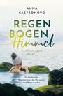 "Anna Castronovo. Regenbogenhimmel. Islandherzen Band 1. Ein berührendes Reiseabenteuer." Eine Person im Wasser.