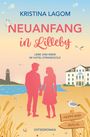 KRISTINA LAGOM: NEUANFANG in Lilleby. Liebe und Meer im Hotel Strandgold. Zwei Silhouetten am Strand, Leuchtturm, Hotel.