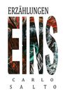 Text: "ERZÄHLUNGEN EINS CARLO SALTO". Bunte Illustration im Wort "EINS".