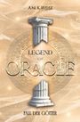 „Legend of Oracle: Fall der Götter“ von Ani K. Weise. Illustration mit kaputten Marmorsäulen und goldenen Verzierungen.