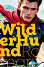 Text: "Wilder Hund Roman" und "Robert Preck". Illustration: Ein Mann in Lederjacke und rotem Schal, im Hintergrund Berge.
