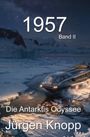 „1957 Band II, Die Antarktis Odyssee, Jürgen Knopp.“ Eine futuristische Yacht fährt durch eisige Gewässer bei Nacht.