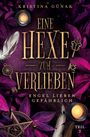„Eine Hexe zum Verlieben. Engel lieben gefährlich. Teil 2.“ Federn, Schlüssel, Kerzen und lila Blätter.