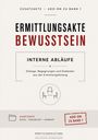 "Ermittlungsakte Bewusstsein: Interne Abläufe. Zusatzakte, Add-on zu Band 1." Illustration von drei Stühlen um einen Tisch.