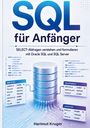 "SQL für Anfänger" in großer Schrift, darunter Tabellen und ein stilisierter Server. Autor: Hartmut Kruger.
