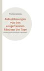 Thomas Laessing, "Aufzeichnungen von den ausgefransten Rändern der Tage". Beige Kreis auf weißem Hintergrund.
