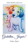 Titel: "Gestatten, Jasper! Welpen-Logbuch". Oberhalb eine bunte Illustration eines Welpen.