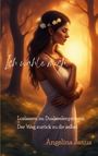 "Ich wähle mich" steht in großer Schrift. Eine Frau in weißem Kleid mit Blumenkranz steht in einem Sonnenuntergang im Wald.