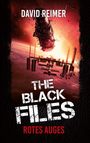 David Reimer, The Black Files: Rotes Auges. Eine Raumstation vor rotem Himmel, Trümmer schweben umher.