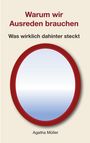 „Warum wir Ausreden brauchen – Was wirklich dahinter steckt“. Runder Spiegel mit rotem Rahmen. Autor: Agatha Müller.