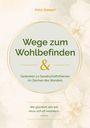 "Wege zum Wohlbefinden" auf cremefarbenem Hintergrund mit floralen Illustrationen. Name: Petra Dobbert. Zitat von Konfuzius.