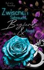 „Illustrierte Neuauflage. Zwischen Sehnsucht, Begierde & Angst. Ungeahnte Tiefen. Band I. Jay J. Walker. Roman.“  
Türkisene Rose, lila Rosen, Handschellen.