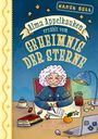 "Alma Appelkauken erzählt vom Geheimnis der Sterne" und "Eine Weihnachtsgeschichte". Illustration: Frau am Tisch.