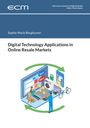 Titel: "Digital Technology Applications in Online Resale Markets". Illustration: Online-Handel mit versch. Produkten.