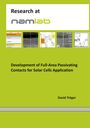 David Tröger: Development of Full-Area Passivating Contacts for Solar Cells Application, Buch