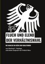 "Fluch und Elend der Verhältniswahl. Die Kanzler im Käfig der Koalitionen." Illustration: Weißer Adler auf schwarzem Hintergrund.