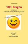 "100 Fragen an einen schlechten Psychotherapeuten" über einem zwinkernden Smiley auf gelbem Hintergrund.