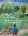 "Die Märchen der glücklichen Prinzessin. Wilde Mischung aus Altona." Aquarellillustration: Frau mit Esel in grüner Landschaft.