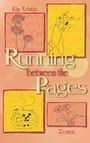 „Running between the Pages“. Illustration: Blumen, Hand mit rotem Faden, Tasse, Tulpen auf buntem Hintergrund.