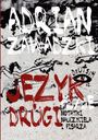 Text: "Adrian Zawadzki", "JEZYK", "DRUGI", "Deutsch", "Notatki Nauczyciela i Pisarza". Chaotischer, künstlerischer Hintergrund.