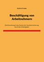 „Kathrin Frede. Beschäftigung von Arbeitnehmern.“ Oranger Hintergrund mit rotem Streifen.