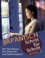 "JAPANISCH Schritt für Schritt BAND 4" steht auf dem Cover. Eine Frau steht bei einem Verkaufsautomaten.