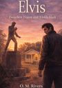 "Elvis: Zwischen Traum und Wirklichkeit" von O. M. Rivers. Eine Statue und eine Person davor bei Sonnenuntergang.