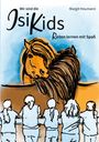 Text: "Wir sind die IsiKids: Reiten lernen mit Spaß. Margit Heumann." Illustration eines Pferdes vor Kindern an einem Zaun.