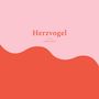 "Herzvogel, Carina Ewen." Eine wellige, zweifarbige Oberfläche in Rosa und Rot.