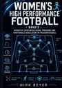 Cover mit Titel: "Women's High Performance Football Band 2". Fußballfeldgrafik mit taktischen Zonen und Spielernummern.