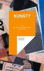 "KUNST? DIE INSTITUTIONSTHEORIE DER KUNST" von Alexander Hollstein. Collage aus Zeitungsausschnitten im Hintergrund.