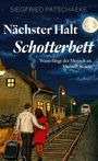 „Nächster Halt Schotterbett. Wann fängt der Mensch an, Mensch zu sein.” Zwei Personen gehen auf einem Bahnsteig.