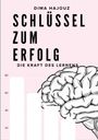 Text: "Dima Hajouz - Schlüssel zum Erfolg: Die Kraft des Lernens." Illustration eines Gehirns und Balkendiagramm. Heller Hintergrund.