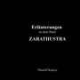 Text: "Erläuterungen zu dem Buch ZARATHUSTRA" und "Thorolf Kneisz". Schwarzer Hintergrund.