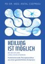 "Heilung ist möglich bei ME/CFS und Long-COVID Syndrom. Funktionierende Therapieansätze aus einer ganzheitlichen Arztpraxis." Ein blau-weißes medizinisches Cover mit Illustrationen von Gehirnen, Neuronen und Viren.