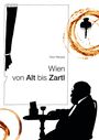 Text: "Tibor Rácskai, Wien von Alt bis Zartl". 

Illustration: Silhouette eines Mannes an einem Tisch mit einem Weinglas.