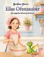 „Ellas Ofenzauber: Ein magisches Mitmach-Backbuch“. Ein Mädchen rührt, ein kleiner grüner Drache sitzt daneben.