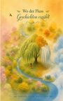 Buchtitel: "Wo der Fluss Geschichten erzählt". Darunter: "Christa Luisa Deutscher". Illustration mit Fluss, Bäumen, Mädchen.