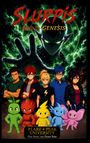 "Slurpis Band 2: Genesis" steht oben. Unten: "Flare Peak University, Eine Story von Domé Stan". Charaktere vor grünem Hintergrund.