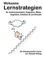 "Wirksame Lernstrategien" steht über einer Illustration: Ein Kind steigt Treppen, über ihm eine muskulöse Wolke.