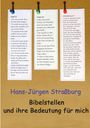 Texte zu Psalm 23, Psalm 91 und Offenbarung 21 sind auf Zetteln an einer Pinnwand. Darunter der Name Hans-Jürgen Straßburg.
